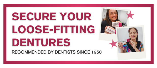 keep your loose-fitting denture in place with cushion grip