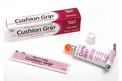 Cushion Grip Denture Adhesive: Acts like a Soft Liner with Mild, Long-Lasting Hold